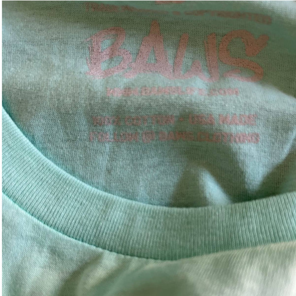 BAWS Men's Turquoise Pink Grizzly Bear Short Sleeve Crew Neck T-shirt, Medium - Picture 6 of 6